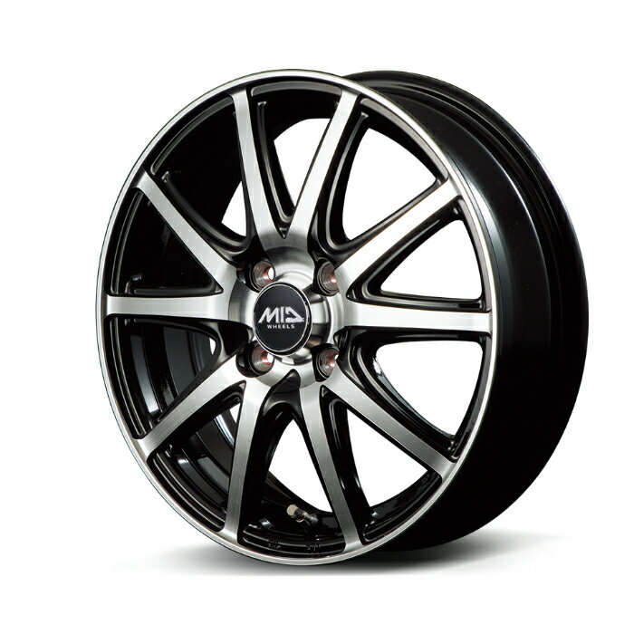 MID WHEELS GR-Γ BK/POL アルミホイール4本セット 15x5.5J 4H PCD100 +43 (ジーアルガンマブラックポリッシュ ブラックポリッシュ)