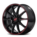 MID RMP RACING R25 Plus (ブラック/リムレッドライン) アルミホイール 4本セット 18×8.0J 5H PCD100 45