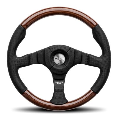 内饰部件 - MOMO モモ ステアリング FIGHTER EVO LEATHER&WOOD 350mm