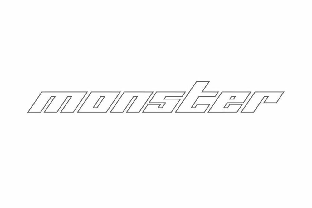 Monster Sport モンスタースポーツ 中抜きステッカー ［ストレート］ クリア×ガンメタリック
