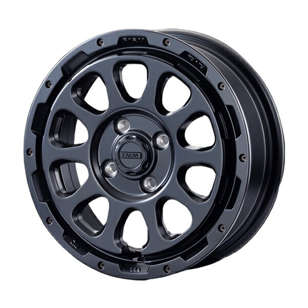 モーターファーム ホイール FARM D10 マットブラック 14インチ×4.5J 4H 100 +45 1本 軽自動車全般 北海道・沖縄・離島は要確認