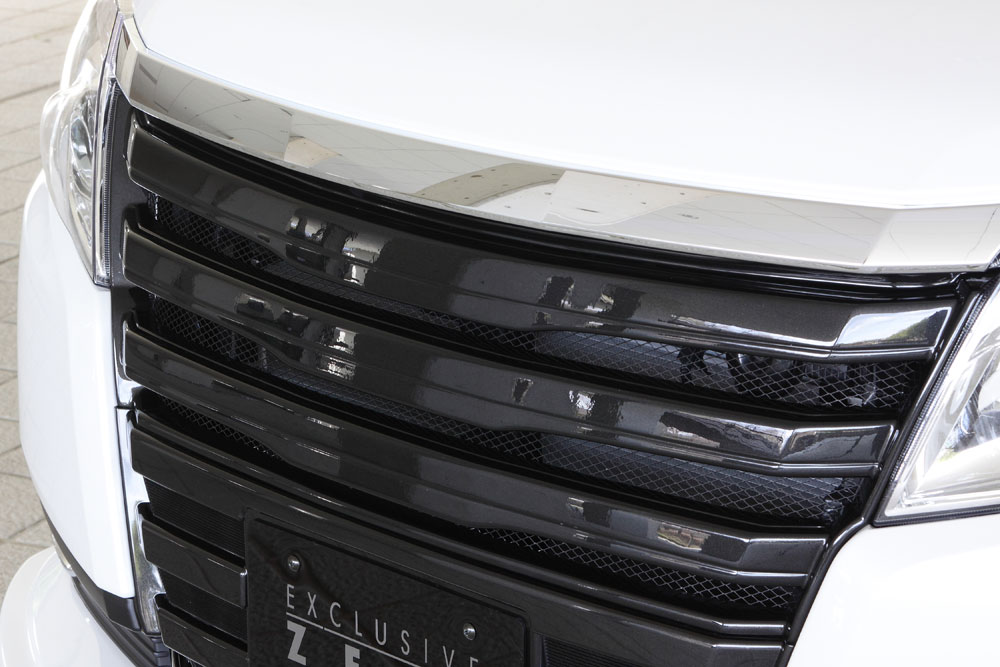 M'z SPEED フロントグリル ブラック (202) FRP ノア ZWR80G H26.1～H29.7 ハイブリッドG/X MC前 グレースライン 3173