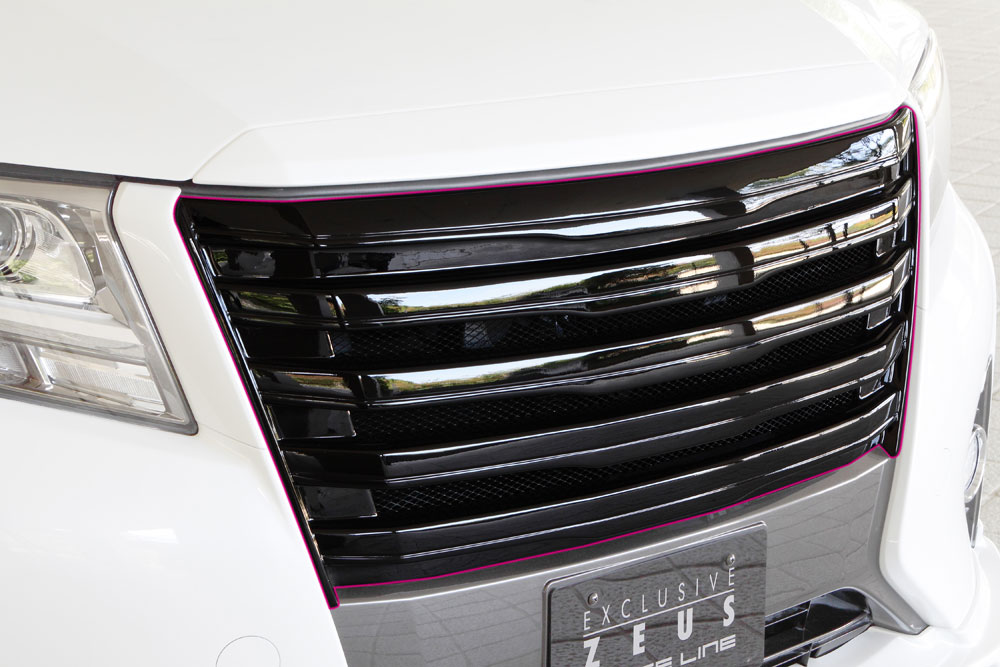 M'z SPEED フロントグリル 未塗装 FRP アルファード AGH30W AGH35W GGH30W GGH35W H27.1～H29.12 エグゼクティブラウンジ/GF/G/X MC前 カメラ無車 プリクラッシュセーフティシステム無車 インテリジェントクリアランスソナー(8センサー)付車除く グレースライン 3023