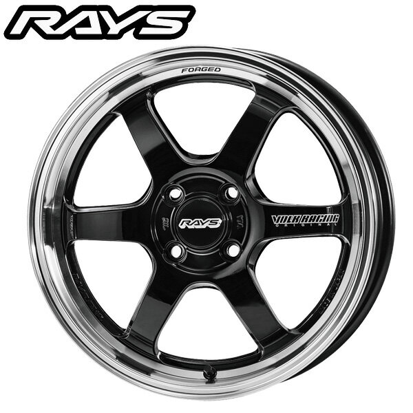 RAYS レイズ VOLK RACING ボルクレーシング TE37KCR PM Black / FDMC Rim (KF) 16×6.0J 4H PCD100 +42 アルミホイール1本