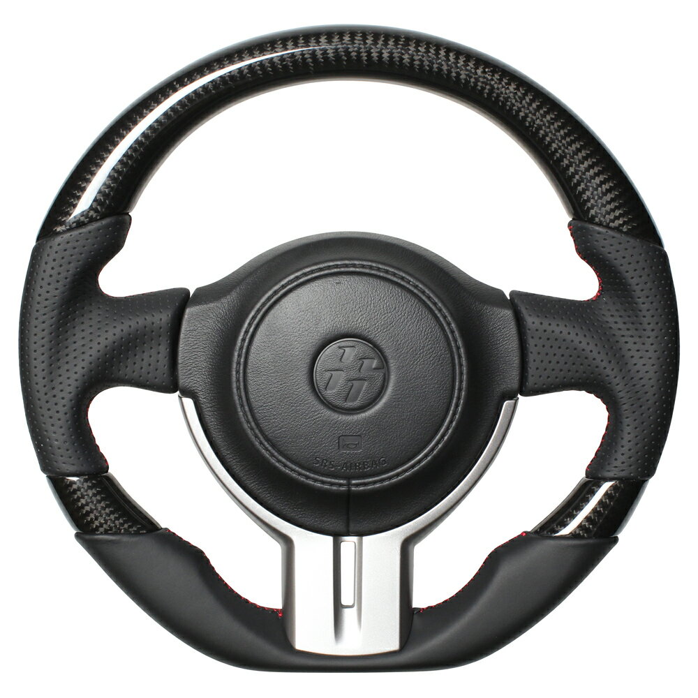 REAL レアル ステアリング Dシェイプ ブラックカーボン 3C (ブラック×レッド ユーロステッチ) 86 ZN6 2012年4月〜2016年8月 前期...