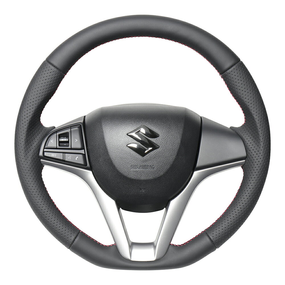 REAL レアル ステアリング オールレザー(レッド×ブラックユーロステッチ) イグニス FF21S 2016年2月〜