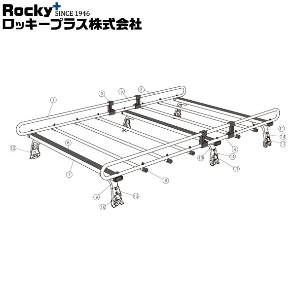 ロッキープラス ルーフキャリア ZMシリーズ 6本脚 レオーネ Y11系 99.6～’00.12 バン 沖縄・離島は送料..