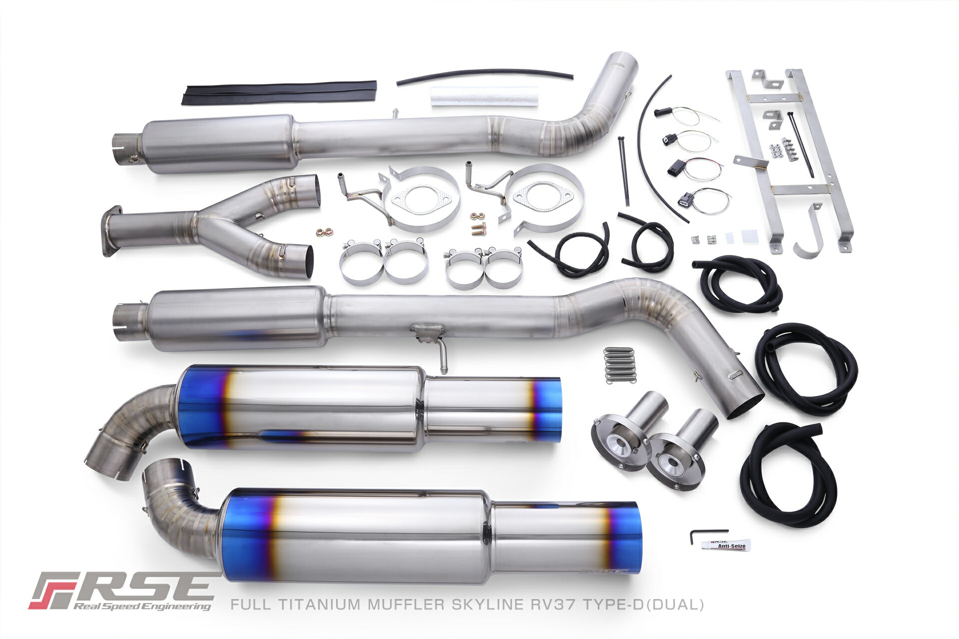 RSE リアルスピードエンジニアリング フルチタンマフラー タイプD (デュアル) スカイライン RV37 VR30DDTT
