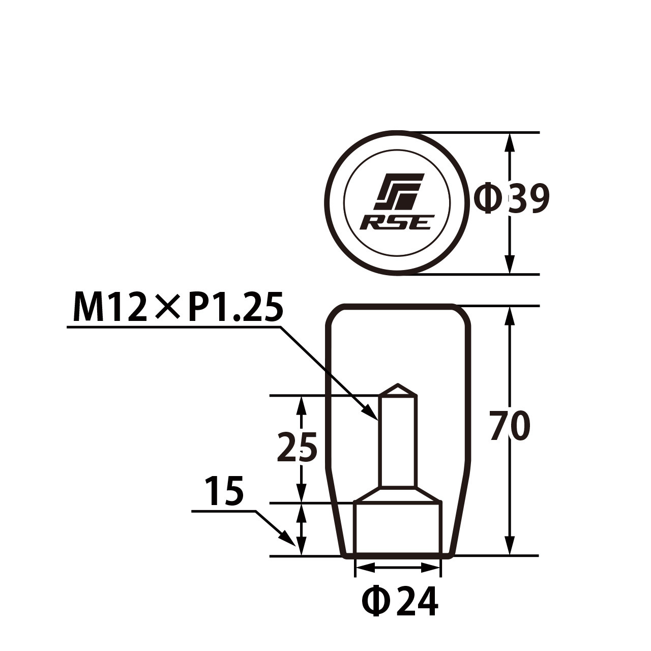 RSE リアルスピードエンジニアリング ジュラコンシフトノブ タイプS 70mm M12-P1.25 AE86 MT