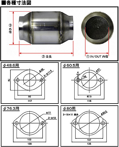 品番89900品名スポーツキャタライザー仕様IN/OUTφ80パイプ差込用納期についてこちらの商品はお取り寄せになります。メーカー在庫があれば1〜2週間営業日、欠品時は数ヶ月〜お時間がかかります。お急ぎの場合は必ずご注文前に在庫確認をお願いいたします。納期が遅い等によるキャンセルは一切お受けできません。配送について※個人宅への配送は可能。※他の商品との同梱発送不可。※こちらの商品の沖縄・離島への送料はお問い合わせください。　自動計算される送料ではございません。注意事項※本製品は汎用品です。必要に応じてパイプ等の溶接が必要になります。※お客様の見落としや確認ミスでのキャンセル・交換・返品は一切お受けできません。※商品画像はサンプルです。実際の商品と異なる場合がございます。※商品情報は随時更新しておりますが、告知なくメーカー側にて更新される場合がございますので、必ずご注文前にメーカーホームページにて最新の情報をご確認頂ますようお願い致します。SARD サード