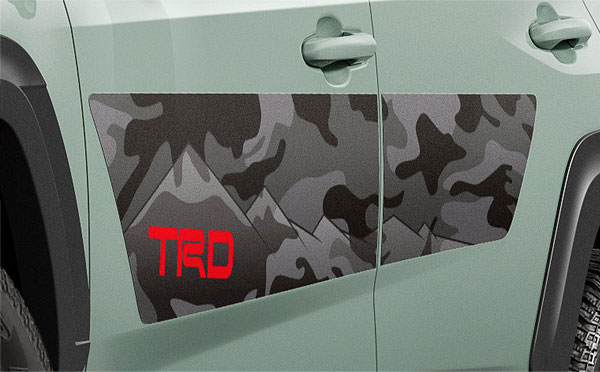 TRD サイドデカール RAV4 MXAA52 MXAA54 AXAH52 AXAH54 19/4〜 除くドアエッジプロテクター(メッキ調045、樹脂製046)付車