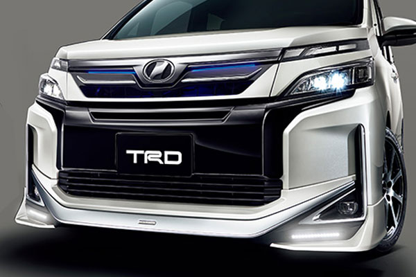 TRD フロントスポイラー(LED付) 未塗装 ヴォクシー ZRR80G ZRR85G ZWR80G 18/06〜19/01 除くバンパープロテクター(純正用品)付車 ※北海道は送料11000円(税別) 沖縄・離島は要確認 ※個人宅配送×(営業所止め○ 送料+1000円) 法人宛○