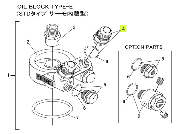 TRUST トラスト オイルブロック補修パーツ#4 サイドユニオン AN8 / M18×P1.5 (オイルブロック TYPE-E (STDタイプ サーモ内蔵型))