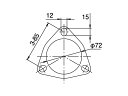 TRUST トラスト マフラーガスケット 72φ三角 タービンアウトレット（フロントパイプ側）に使用