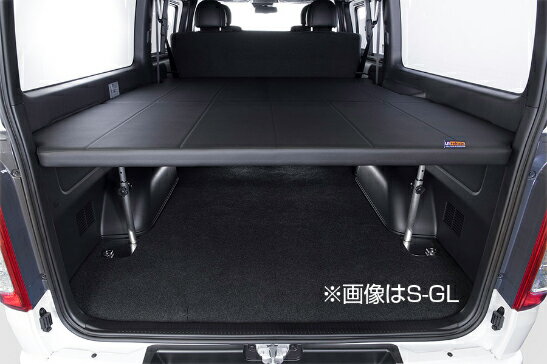 UIvehicle マルチウェイベッドキット2 軽量テクセルマット レザー(ブラック)＋20mmウレタン ハイエース 200系 標準ボディ 3型後期〜現行モデル [S-GL] 送料：北海道10000円税別、沖縄離島要確認