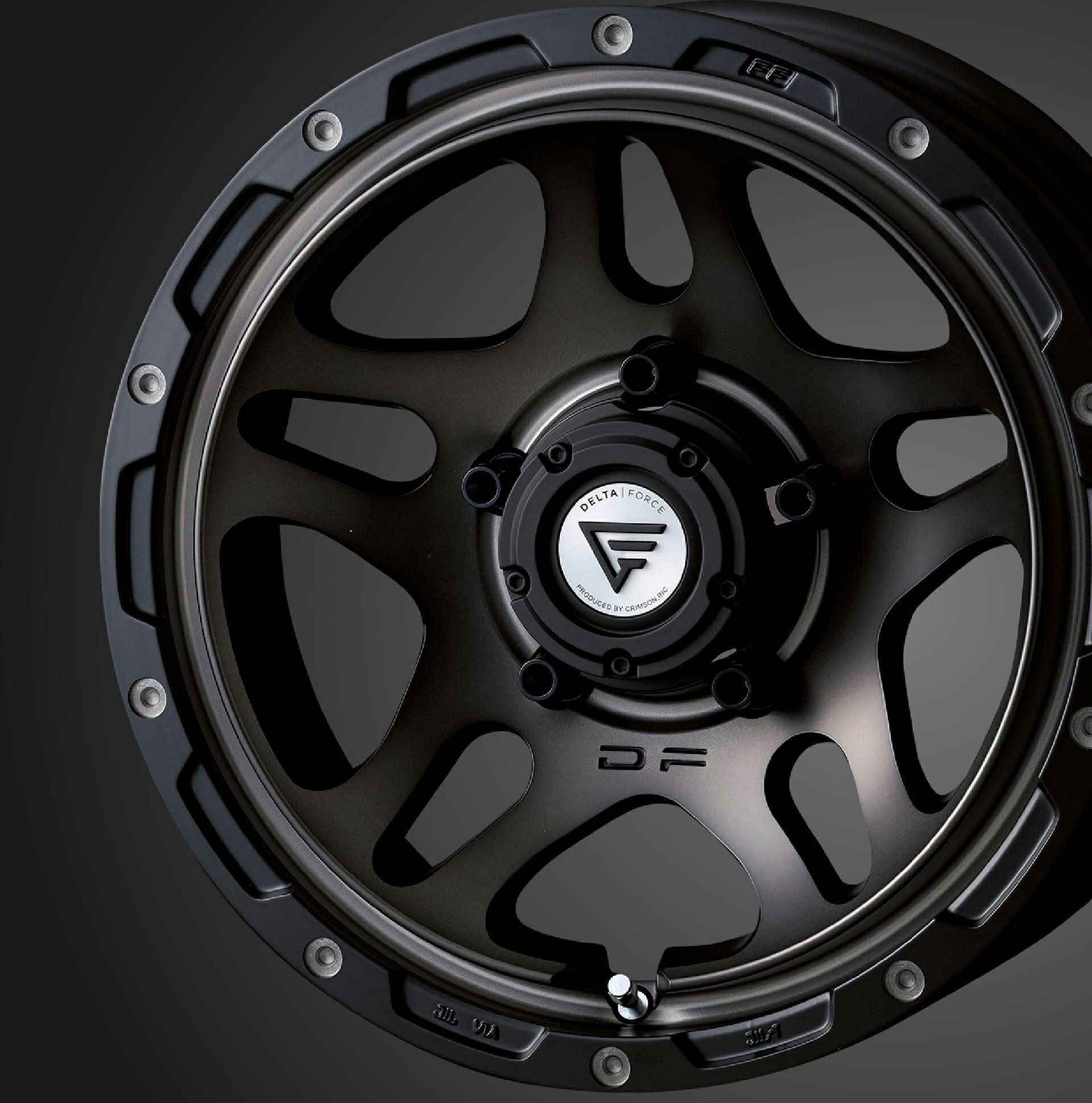 DELTA FORCE デルタフォース オーバーランダー (マットスモークポリッシュ) デリカ D:5 (MC後) アルミホイール1本 16×7J 5H PCD114.3 +35