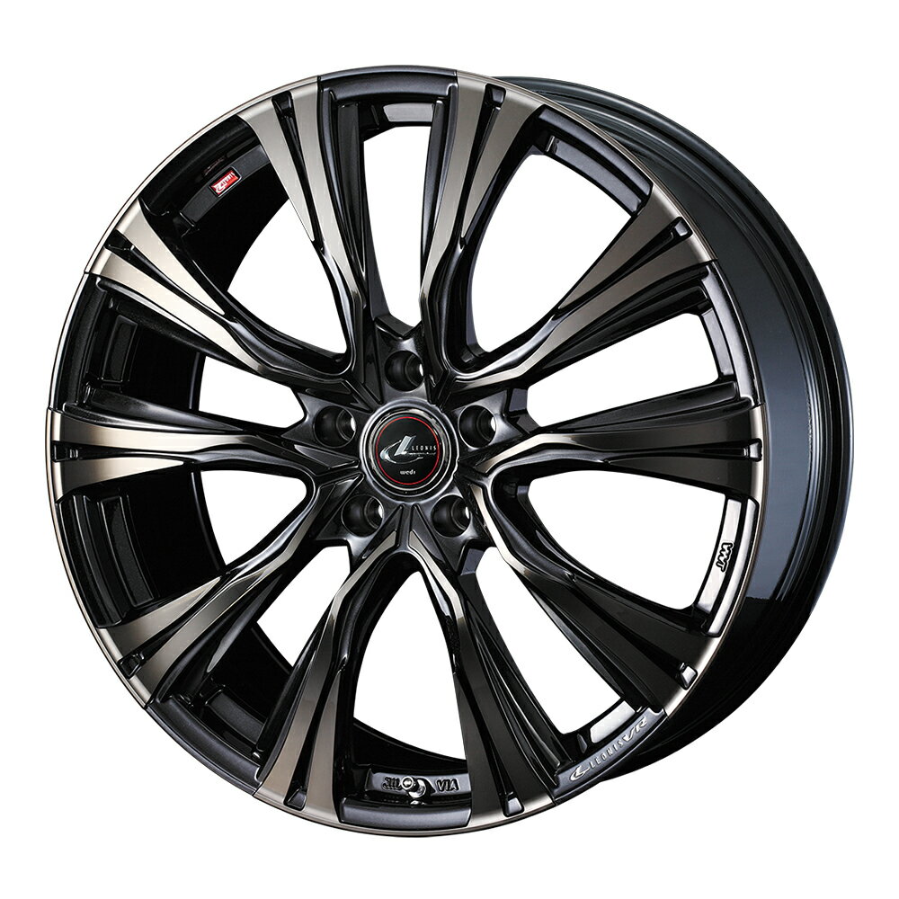 WEDS LEONIS VR アルミホイール1本 19X7.5J 5H PCD114.3 +48 (パールブラック/ミラーカット/チ PBMC/TI) ウェッズ レオニス 4本購入で送料無料
