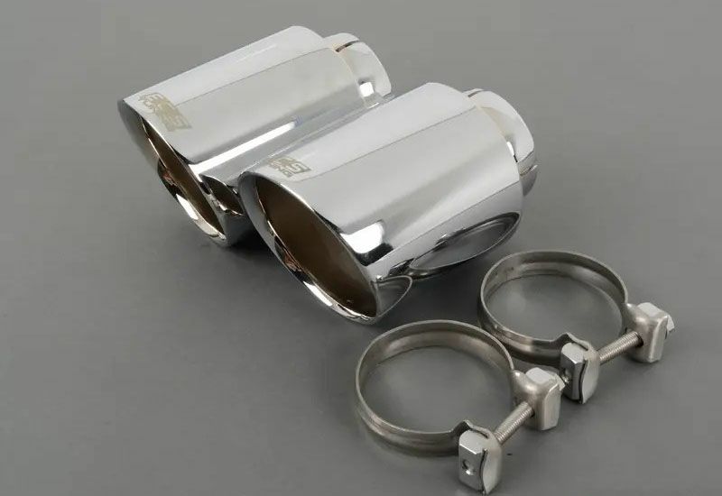 4インチ径 ユニバーサル マフラーチップ(クローム) 2個ペア【ECS Tuning】