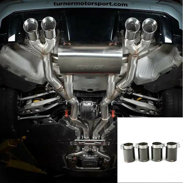 BMW M3(G80)等 バルブドキャットバックマフラー(ブラック・ストレートマフラーチップ)【Turner Motorsport】