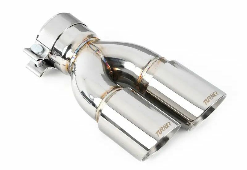 ユニバーサル 左段付き2本出しマフラーチップ 3.0