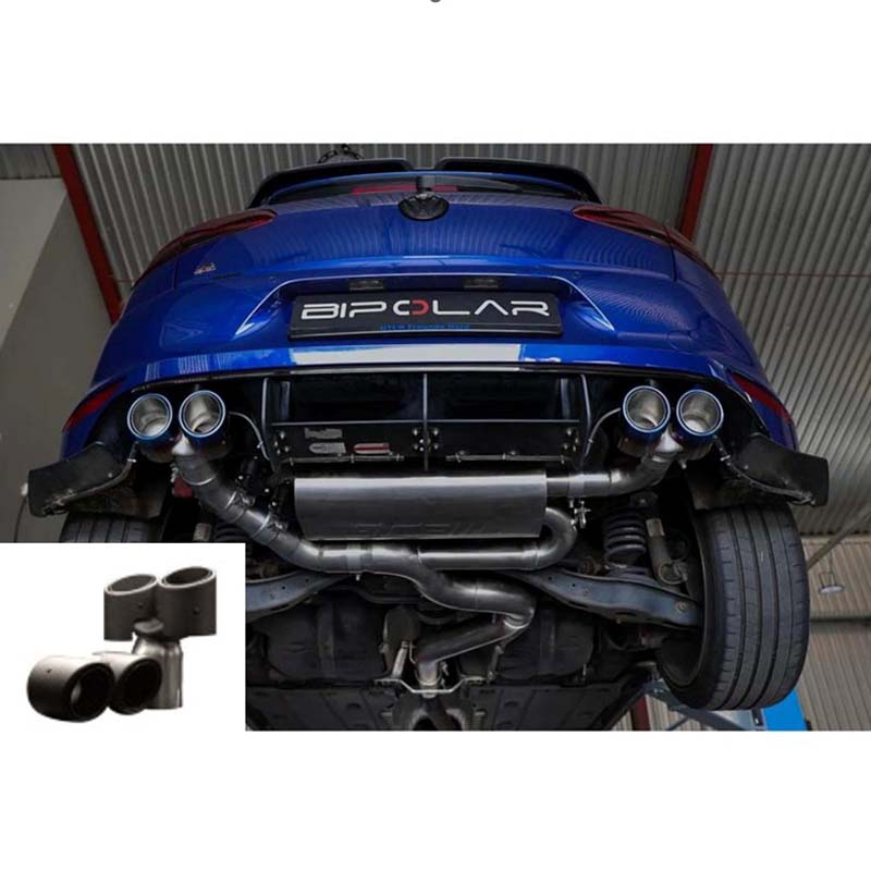 VW ゴルフ7R ECE認証 可変バルブマフラー(4本出しカーボンテールパイプ・純正触媒用)【BIPOLAR】
