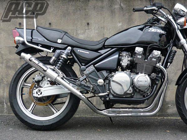 プリティー製 ゼファー400 極 タイプ2 4-2-1 マフラー メッキ