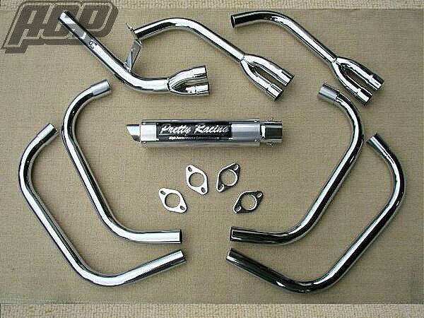 プリティー製 XJ400 改 タイプ3 4-2-1 マフラー メッキ