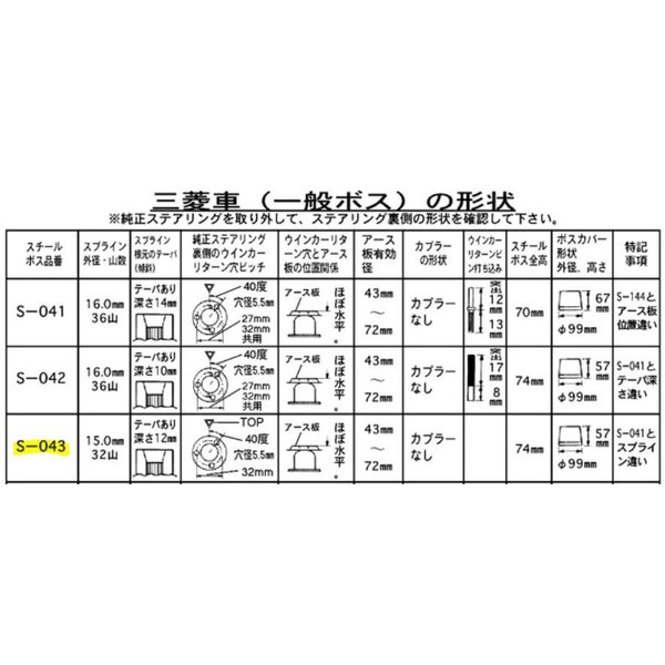 大恵 ステアリングボス ブラボー U41V U42V 純正エアバック無車用 保安基準適合品 車検対応 日本製 S-043