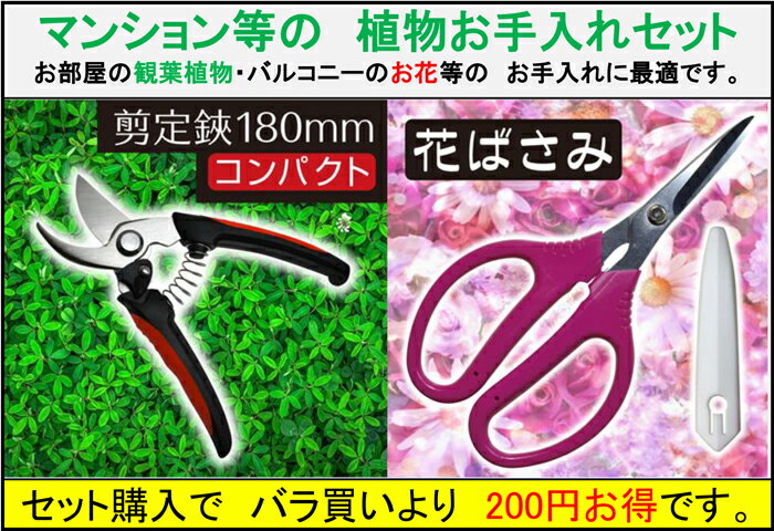 ★送料無料★剪定ばさみ180mm・花ばさみセット【ガーデニング・剪定はさみ・園芸はさみ・樹木剪定・アレ..