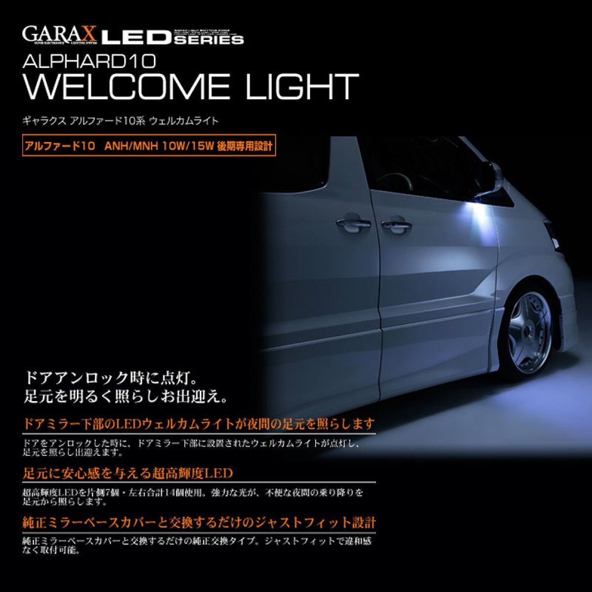 【11/20 20:00-11/27 01:59まで！エントリーでP5倍】ギャラクス LED ウェルカムライト 『トヨタ アルフ..