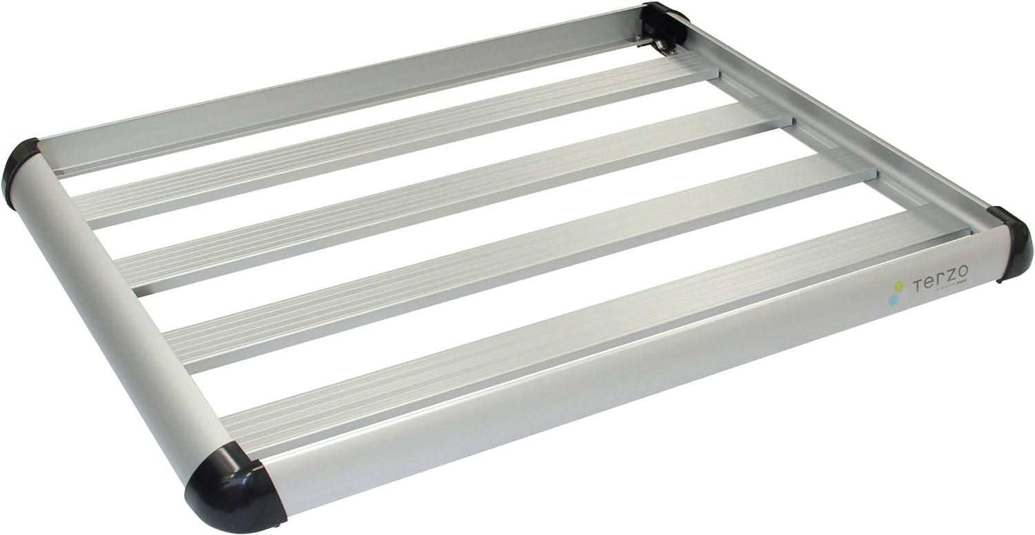 Rakuten - Terzo EA315　ルーフラック アルミルーフラック 長さ:130cm x 幅:105cm ミドルサイズ シルバー