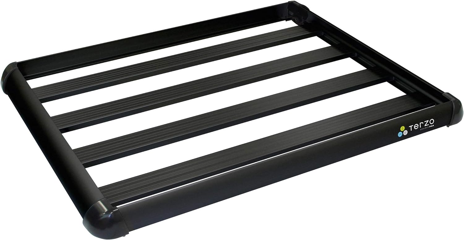 Rakuten - Terzo EA315B　ルーフラック アルミルーフラック 長さ:130cm x 幅:105cm ミドルサイズ ブラック