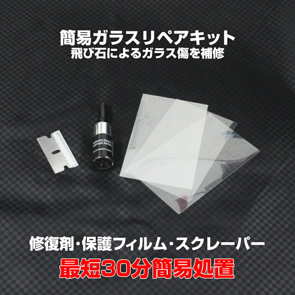 1000円ポッキリ 送料無料 【簡易ガラスリペアキット】 ガラス リペア フロントガラス傷消し ひび割れ補修 飛び石 キズ補修キット きず 修復 ガラスリペアキット 固定補修 車 窓ガラス 補修キット 修理 補修 ポイント消化