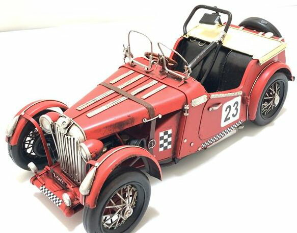 アンティークカー レッド オープンカー ヴィンテージカー クラシックカー ブリキ オブジェ おもちゃ アメリカ ハワイ イギリス 置物