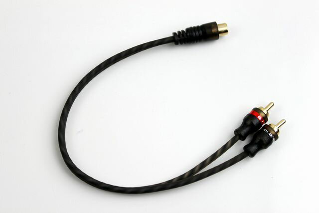 RCA二股分岐ケーブル プラグ 分配 変換 カロッツェリア ケンウッド DVDプレーヤー CDプレーヤー アンプ 延長 1DIN 配線 ヘッドユニット