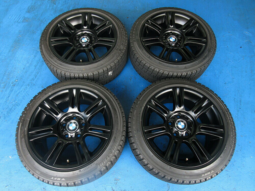 中古4本セット☆スタッドレス ブリヂストン ブリザックRFT 225/45−17&BMW純正マットブラック塗装後未使用