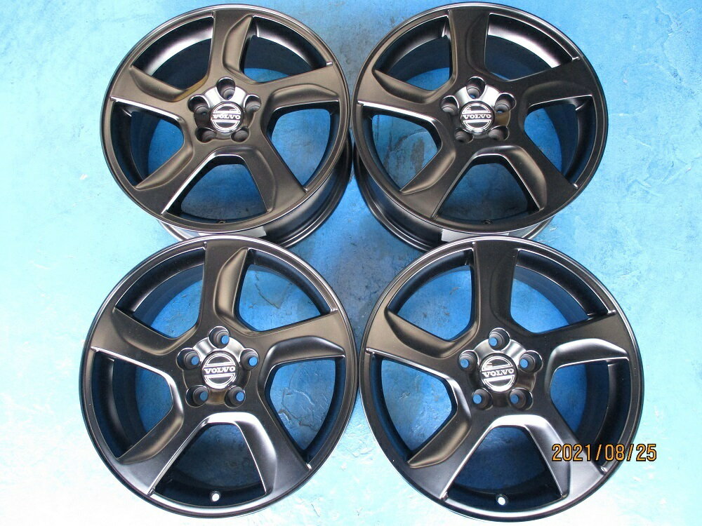 中古4本セット★ ボルボ純正17インチ　（V60外し）　マットブラック色変え（色変え後未使用）　5／108