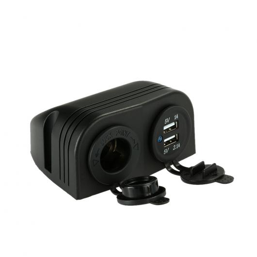 シガーソケットアクセサリ 1シガーライター電源ソケット+ 2ポートUSB カー 充電器+二つ ホール テント..