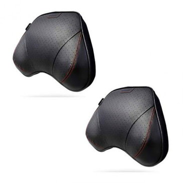 AL 車用ケーブル オート パーツ 2ピースネック枕 カー クッションオート枕 レザー 低反発枕 ヘッド 2 black neck pillow AL-AA-7216