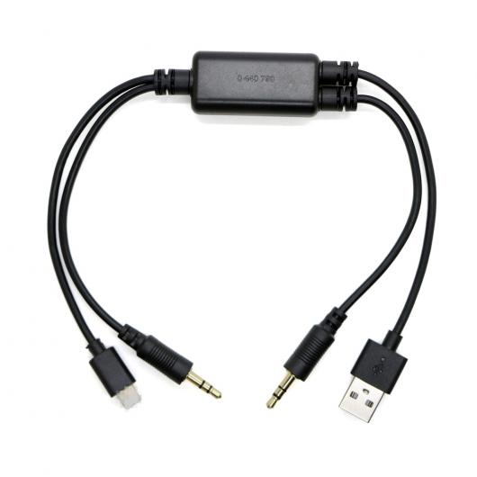 ԗpP[u 3.5mm I[fBI WbN USB AUX  A_v^ P[u BMW ~jN[p[ iPhone 5 5s 5C 6 6s 6 Plus 7 8 X XS XR AL-AA-7035 AL Car cable