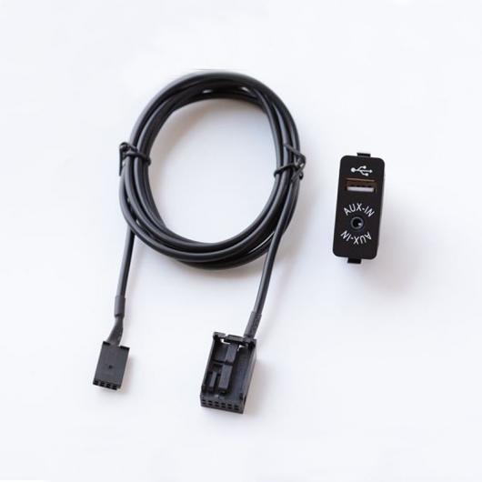車用ケーブル カー AUX 入力 USB スイッチパネル オーディオ MP3 音楽 アダプタ AUX USB ポートブラック 12ピン ポート BMW X5 X3 Z4 E83 E85 E86 E39 E53 AL-AA-7192 AL Car cable