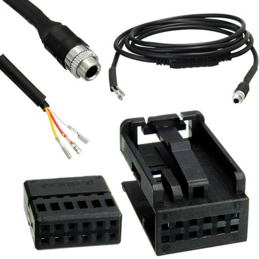 車用ケーブル 12ピン 3.5mm AUX 補助ワイヤー ブラック オーディオ メス 音楽 ケーブル BMW E60 E63 5 6 シリーズ 550I 520D 525D 525XD 530D 530XD 535D AL-AA-7298 AL Car cable