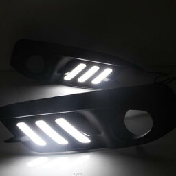 点滅 ホンダ シビック 10th 2016 2017 LED DRL デイタイム ランニングライト サートフォグランプホールカバーターニング シグナル イエロー White and Yellow AL-BB-1336 AL Car plating parts