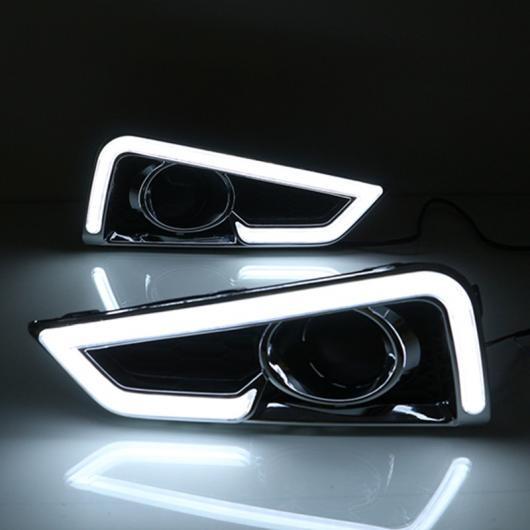 点滅 LED デイタイムランニングライト ホンダ シティ 2015 2016フォグランプ カバー DRL イエロー カラー 方向指示灯 White and Yellow AL-BB-1339 AL Car plating parts