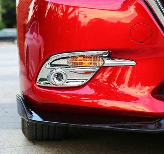 2ピース アクセラ M3 2017 2018 ABS クローム フロント フォグ ライト ランプ カバー トリム ヘッド フレーム オート AL-BB-7118 AL Car plating parts