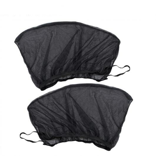 2ピース リアウィンドウ UV 保護 提供メッシュブラック ユニバーサル 調節可能 カバー 日よけ AL-BB-7322 AL Car parts