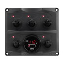 5P 12/24V カー ボート RV ヨットオン/オフトグルスイッチパネル カラフル LED 電圧計防水カーアクセサリースイッチパネル AL-DD-0961 AL Car parts(2)