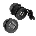 12V 24V オートバイ USB 充電器パネルソケットデジタルディスプレイ電圧 メーター メーターソケット アクセサリー AL-DD-1286 AL Car parts