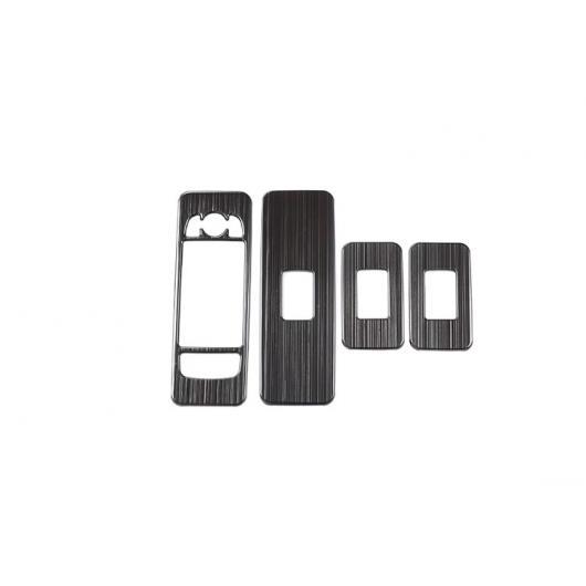 4個 ステンレス スチール ブラック ヘアラインインナードア ウインドウ リフトスイッチボタンフレーム トリム ランドローバーディスカバリースポーツ 2015-2017 ブラック AL-DD-4785 AL Interior parts for cars