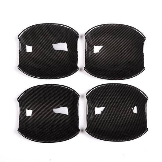 4ピース カーボン調 ABS ドアハンドルボウル カバー トリムステッカー 装飾 ジャガー XE XF スタイリング カーボン AL-DD-5469 AL Car plating parts